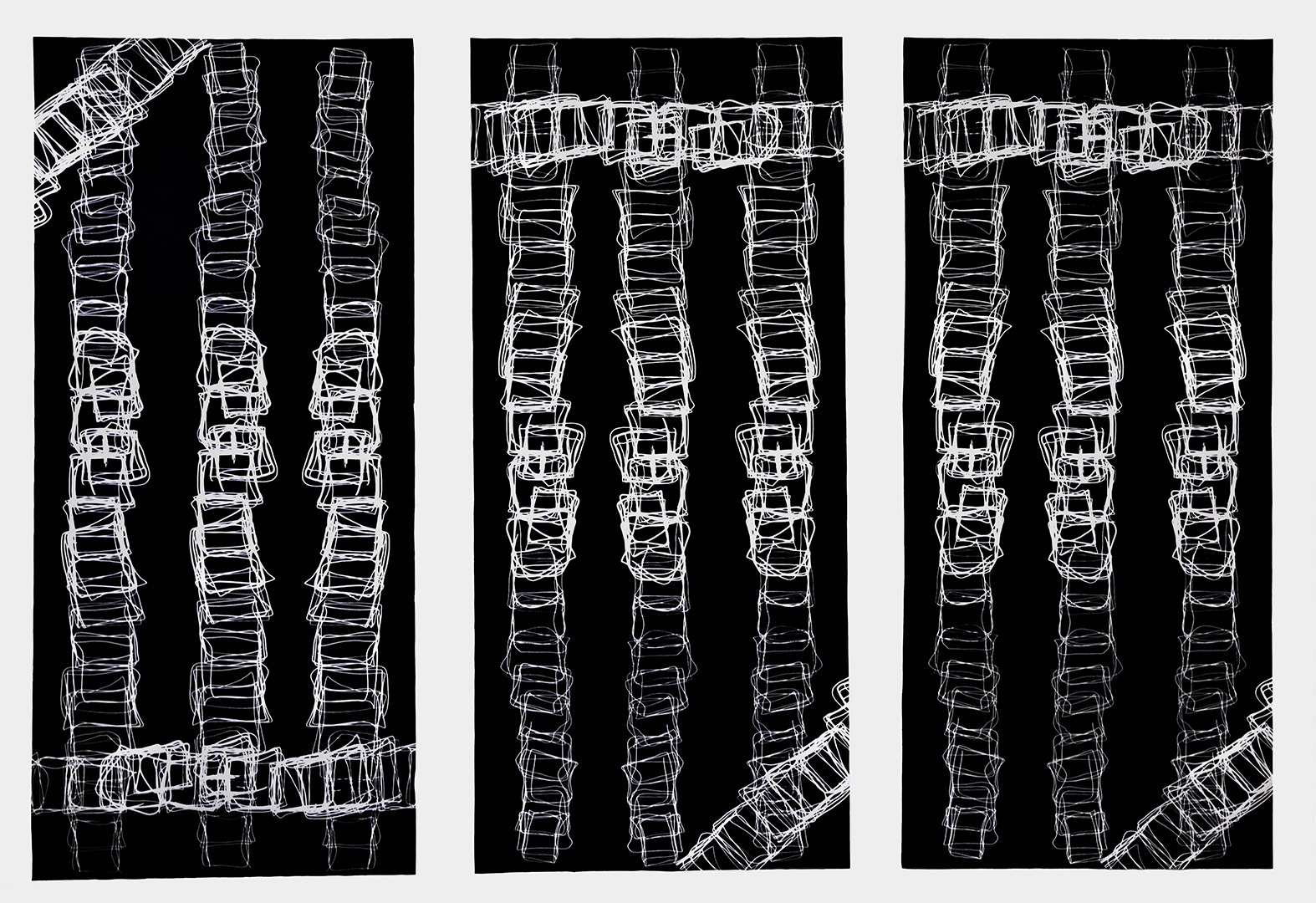 Trazos en negro, 2021, Print on paper, 2.0 x 1.0 m.