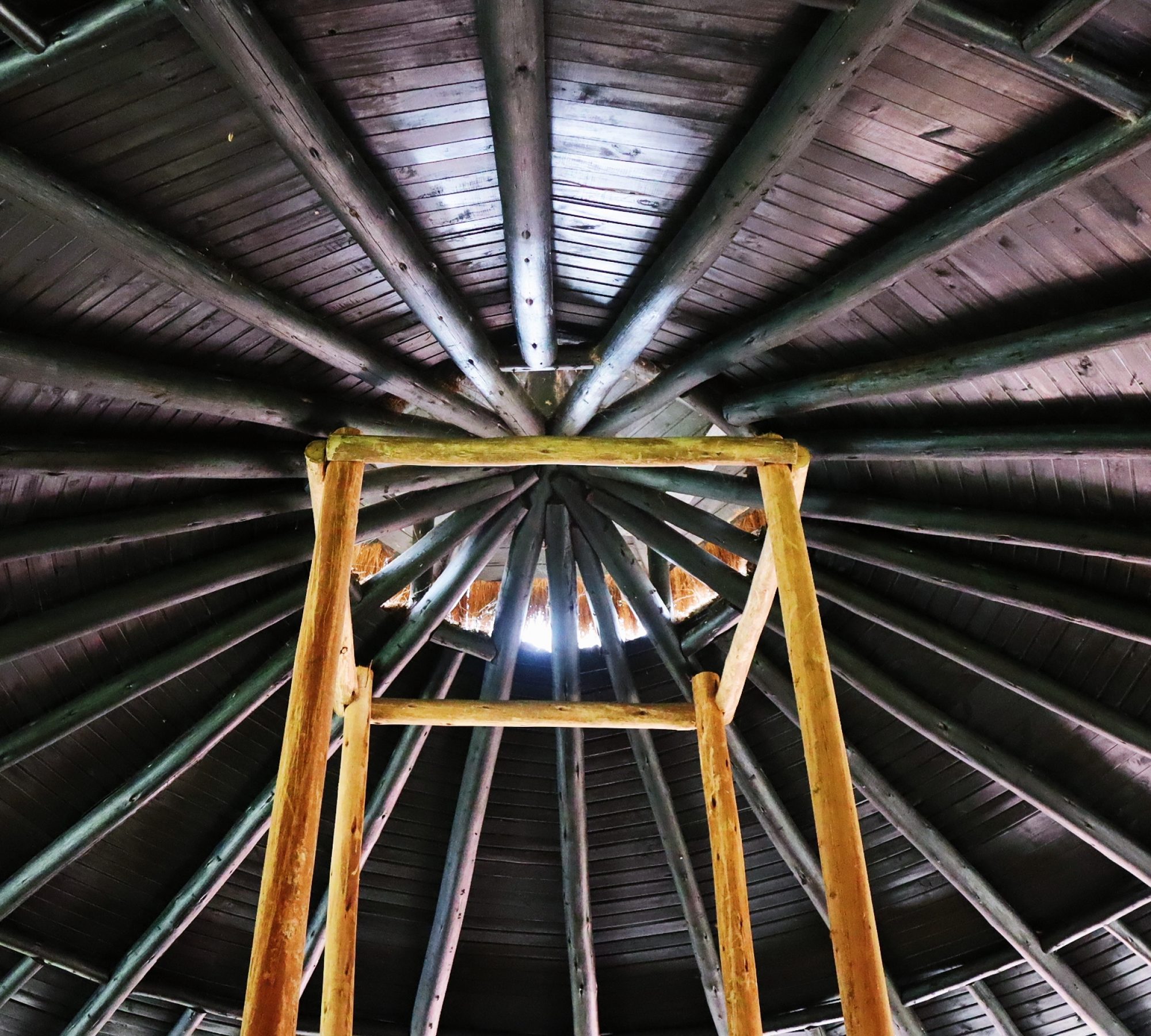 Fotografía de una cúpula desde adentro.